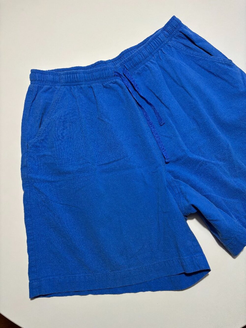 KIM ROGERS ELECTRIC BLUE HIGH WAIST COTTON SHORTS